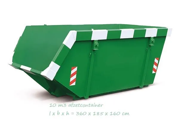 10 m³ container bouw- en sloopafval huren - vaste all-in prijs incl. btw en transport