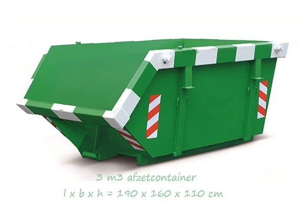 3 m³ container grond huren — vaste all-in prijs incl. btw en transport